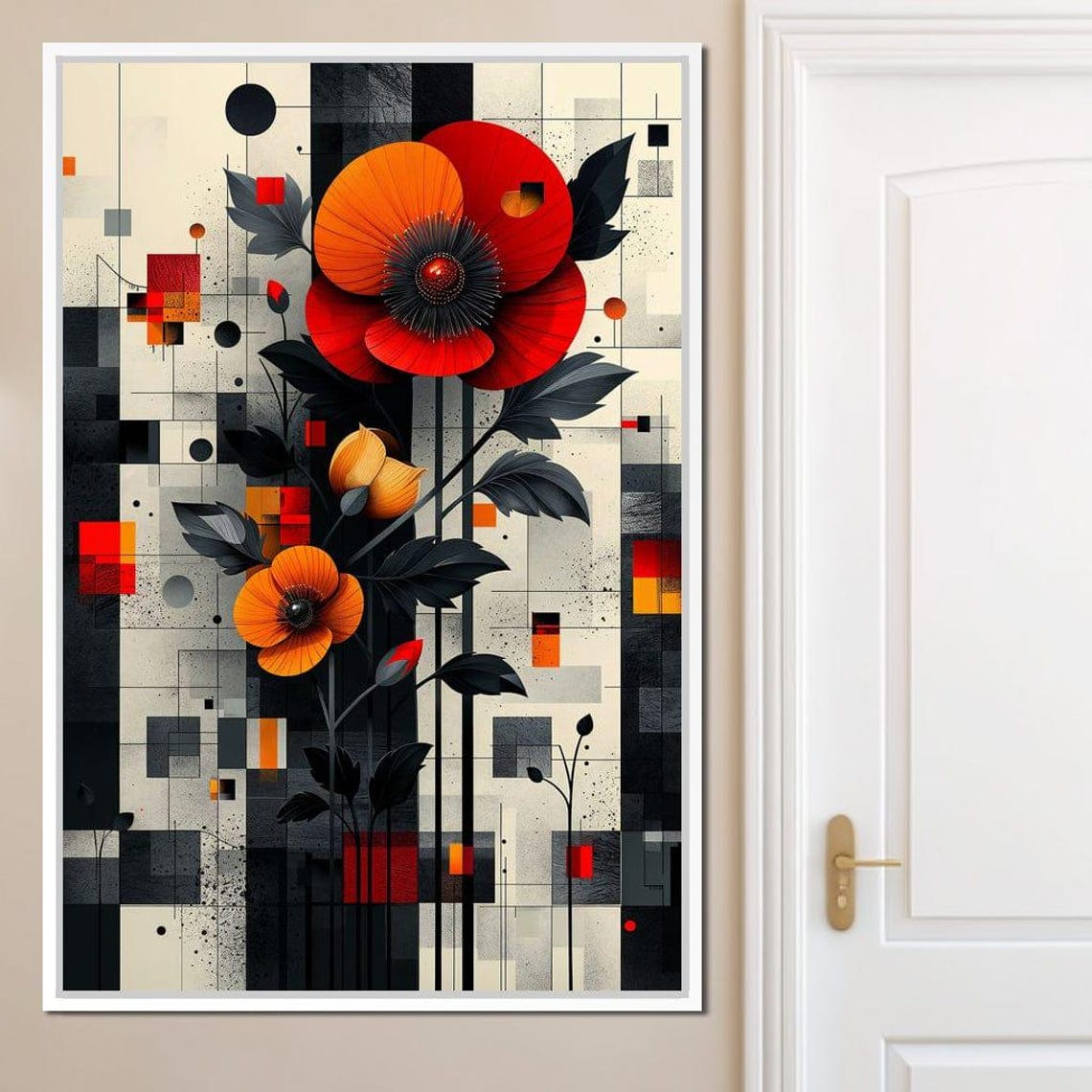 Geometric Bloom Elegance Modern Floral Wall Art Abstract Patterns Elegant Home Decor Contemporary Art Print By Nichecanvas - Image 4