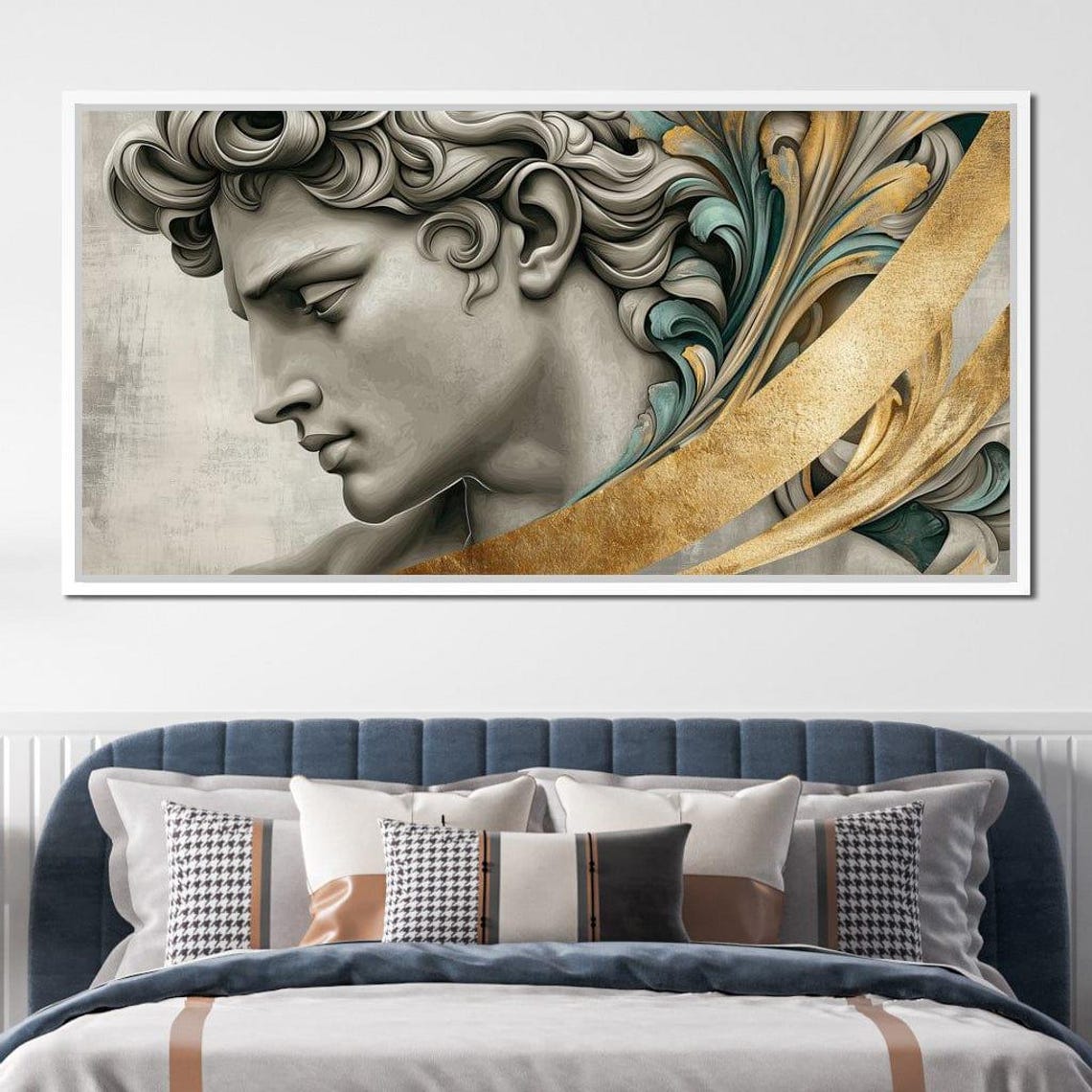 Classical Statue Profile Gold Leaf Modern Greek Sculpture Wall Art - Image 2