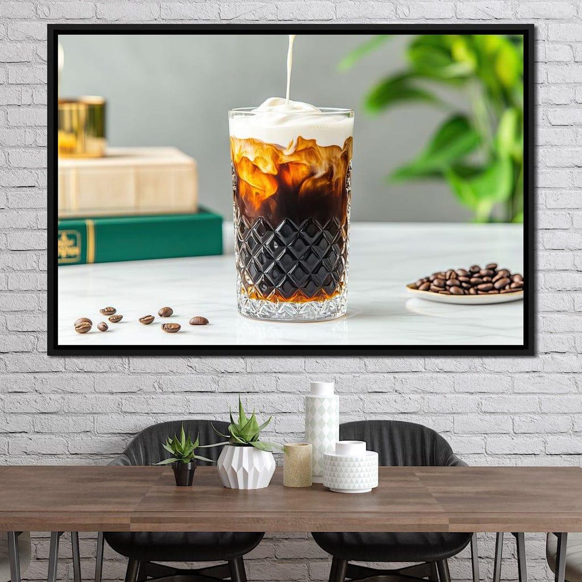 Creamy Iced Coffee Home Decor Coffee Lover Art Kitchen Wall Art Modern Cafe Decor Refreshing Beverage By Nichecanvas - Image 3