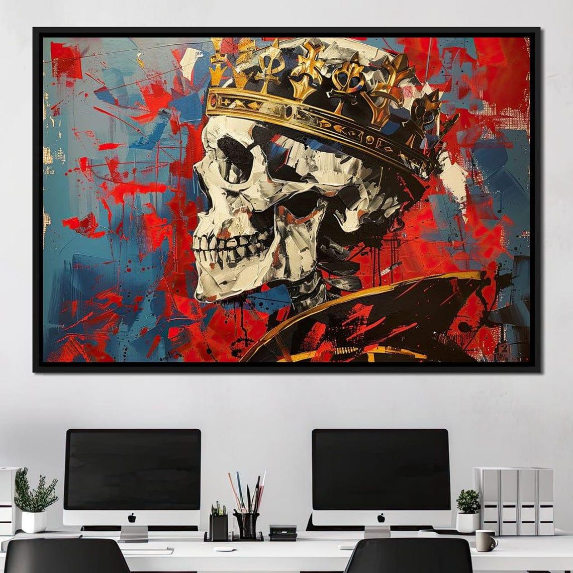 Crowned Skull King Dark Fantasy Red Blue Gothic Wall Art Poster - Image 3