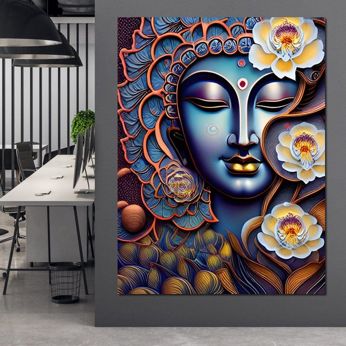 Buddha Flowers Art Print - Image 3
