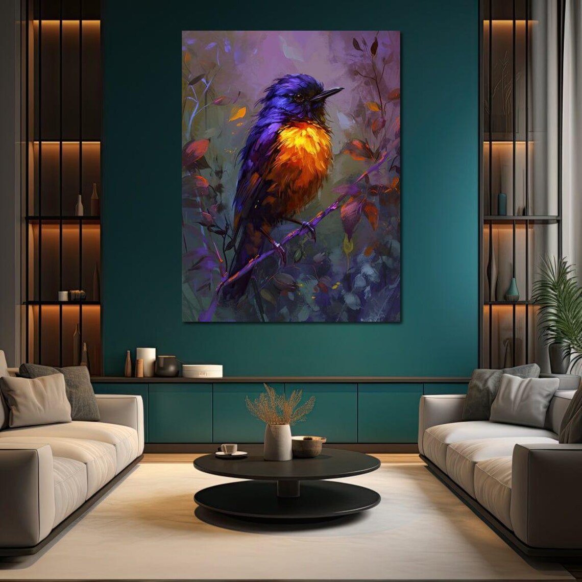 Twilight Bird Wildlife Art Print, Colorful Nature Decor - Image 2