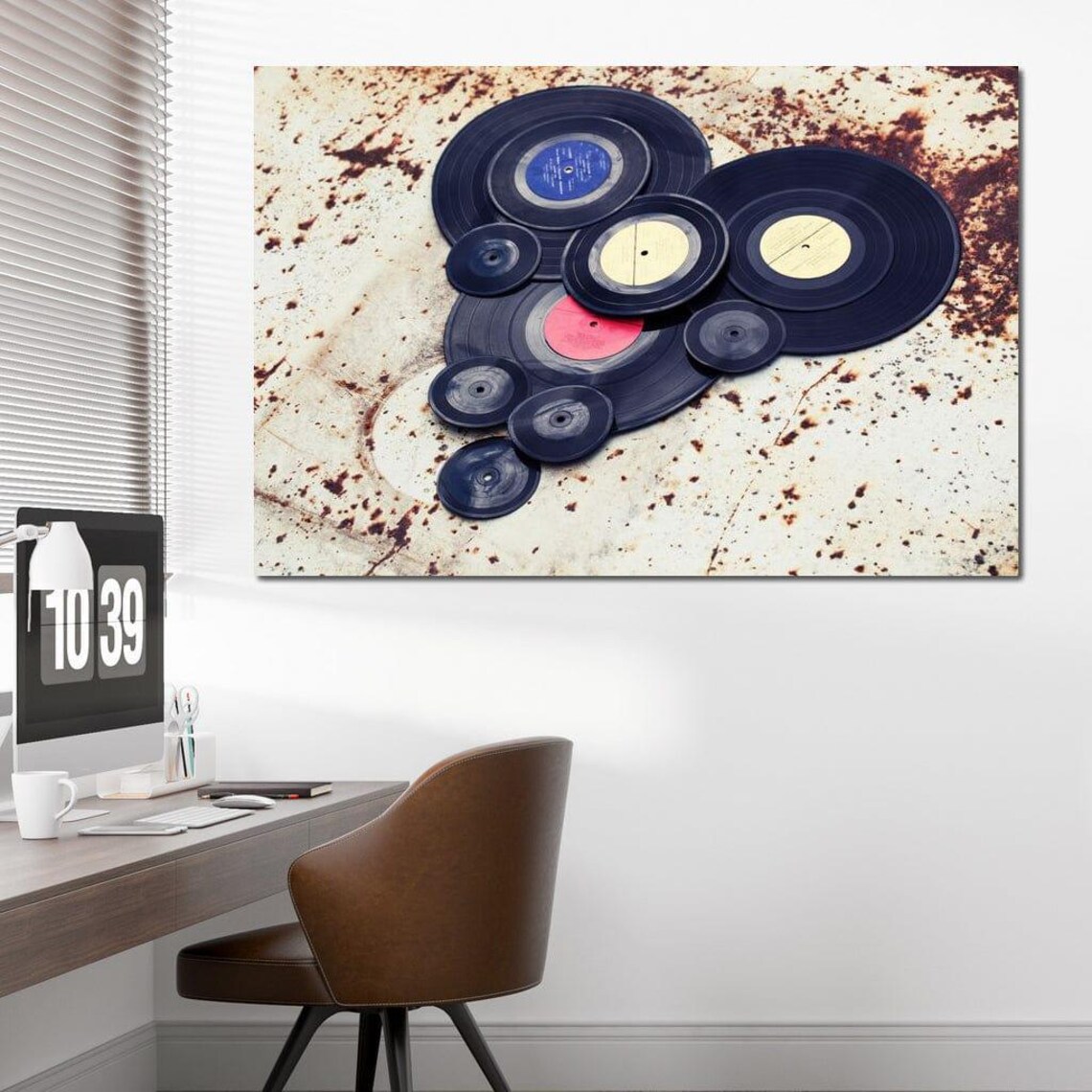 Heart Shaped Vinyl Records, Music Art Print - Image 2