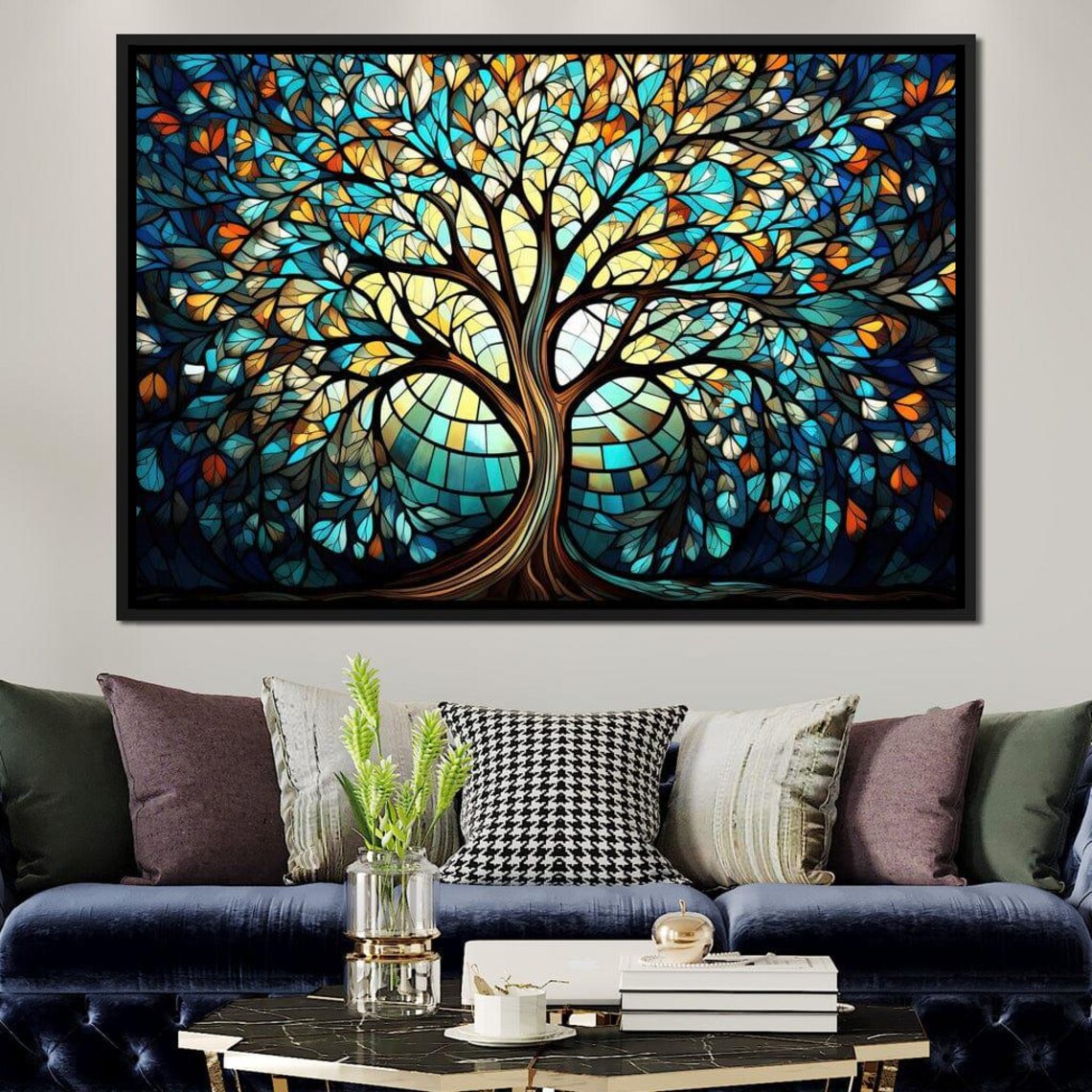 Tree Scarlet Onyx and Ochre, Modern Nature Decor - Image 2