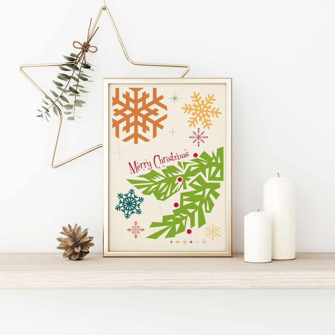 Mid Century Christmas Art Print - Image 3