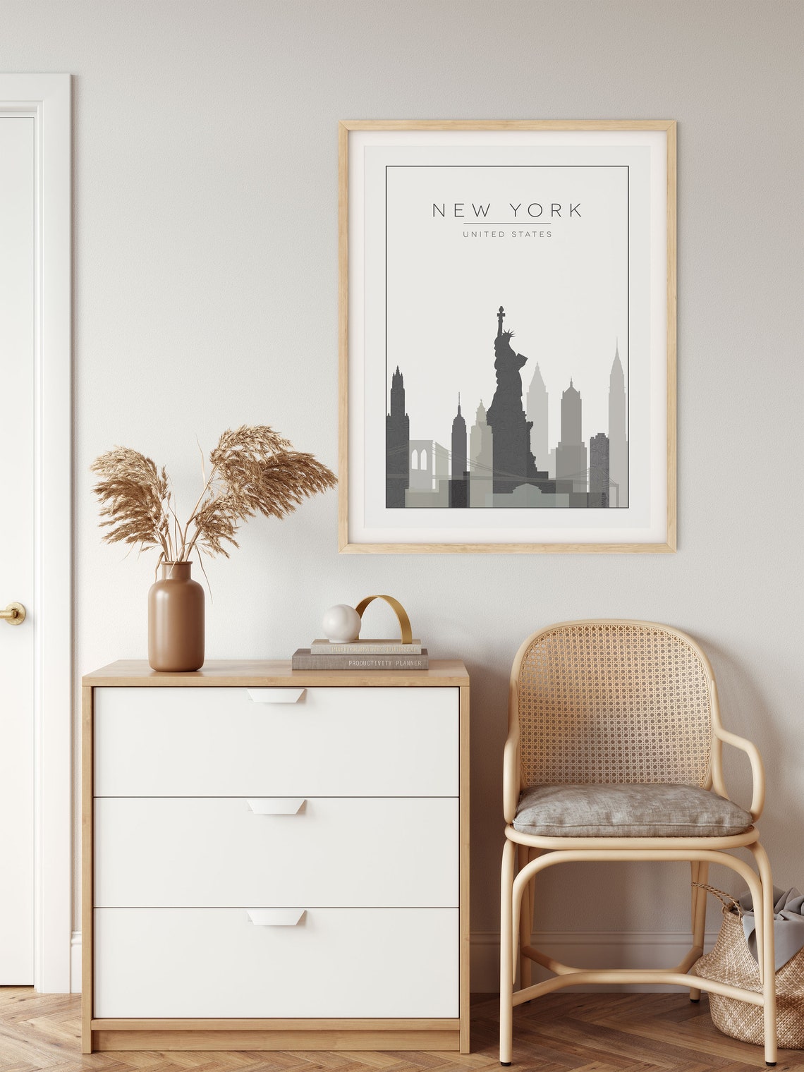 New York Print New York Wall Art Grey Art Print New York Travel Poster Grey Art Print New York Poster Travel Print Art - Image 3