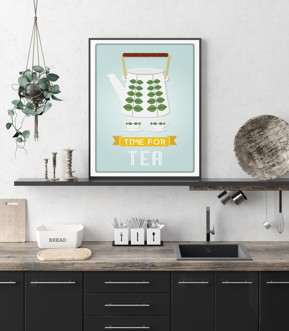 Time For Tea, Mid Century Modern Kitchen Art Print - Image 4