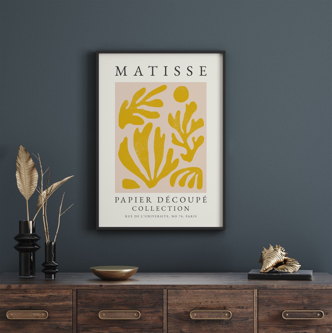 Matisse-Inspired Boho Abstract Yellow Art Print - Image 3