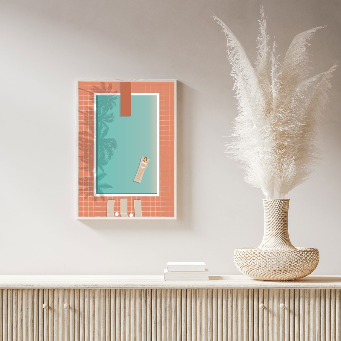 Swimming Pool Art Print, Coastal Beach Wall Decor - Image 2