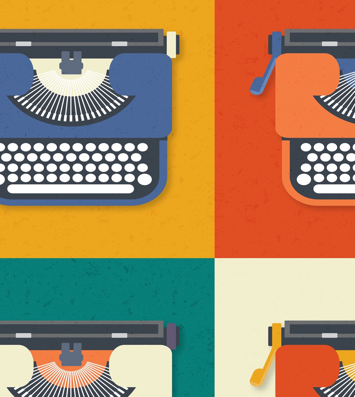 Mid Century Modern Typewriter Wall Art Print Poster - Image 4