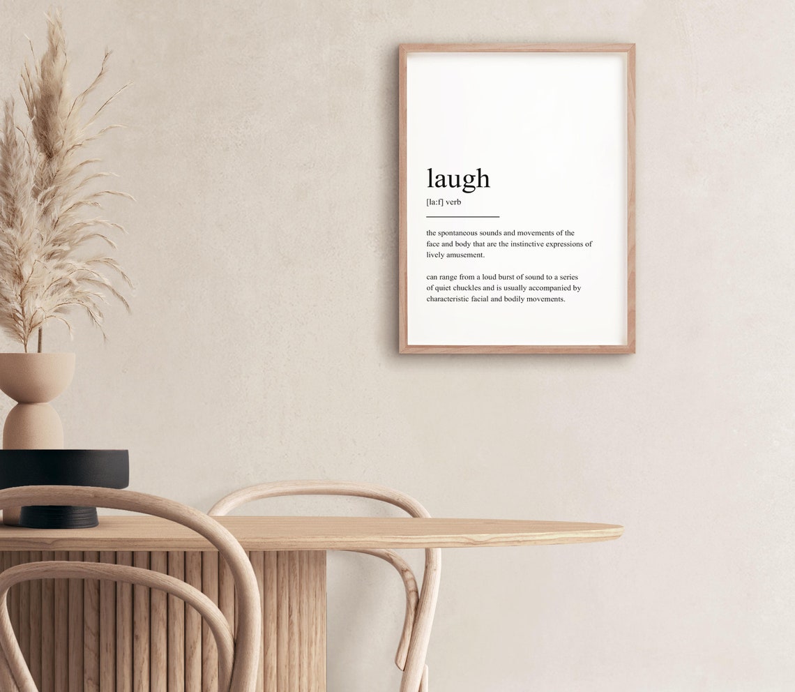 Wall Art Wall Art Print Instant Quote Prints Laugh Definition Print Minimalist Print Modern Art Minimalist Art - Image 2