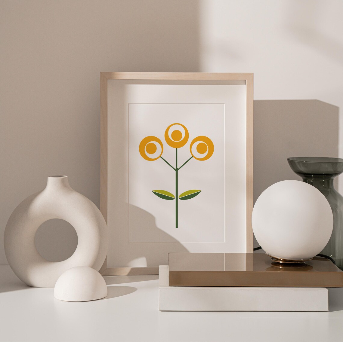 Minimalist Flower Art Print, Scandinavian Poster - Image 3