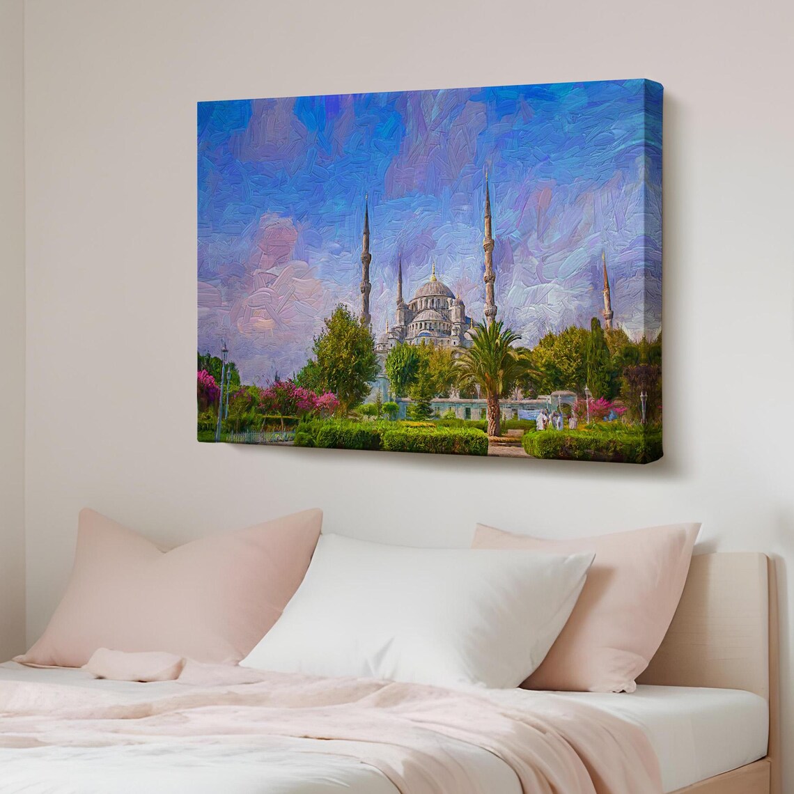 Blue Mosque Istanbul with Six Minarets Vivid Painting Style Poster