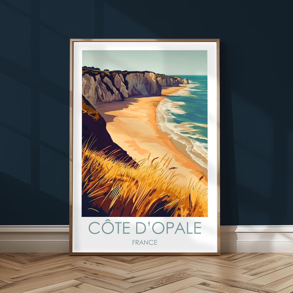 Cte Dopale Travel Poster, France Coastal Landscape