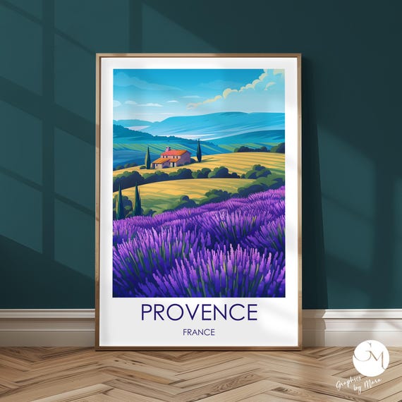 Provence France South Travel Poster, Wall Art Print