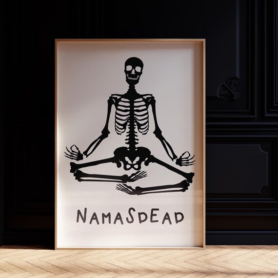 Namasdead Meditating Skeleton Yoga Pose Funny Halloween Poster