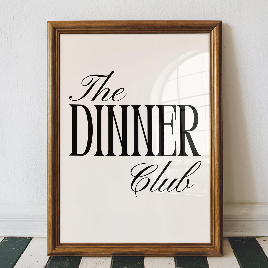 The Dinner Club Elegant Script Typography Kitchen Wall Poster