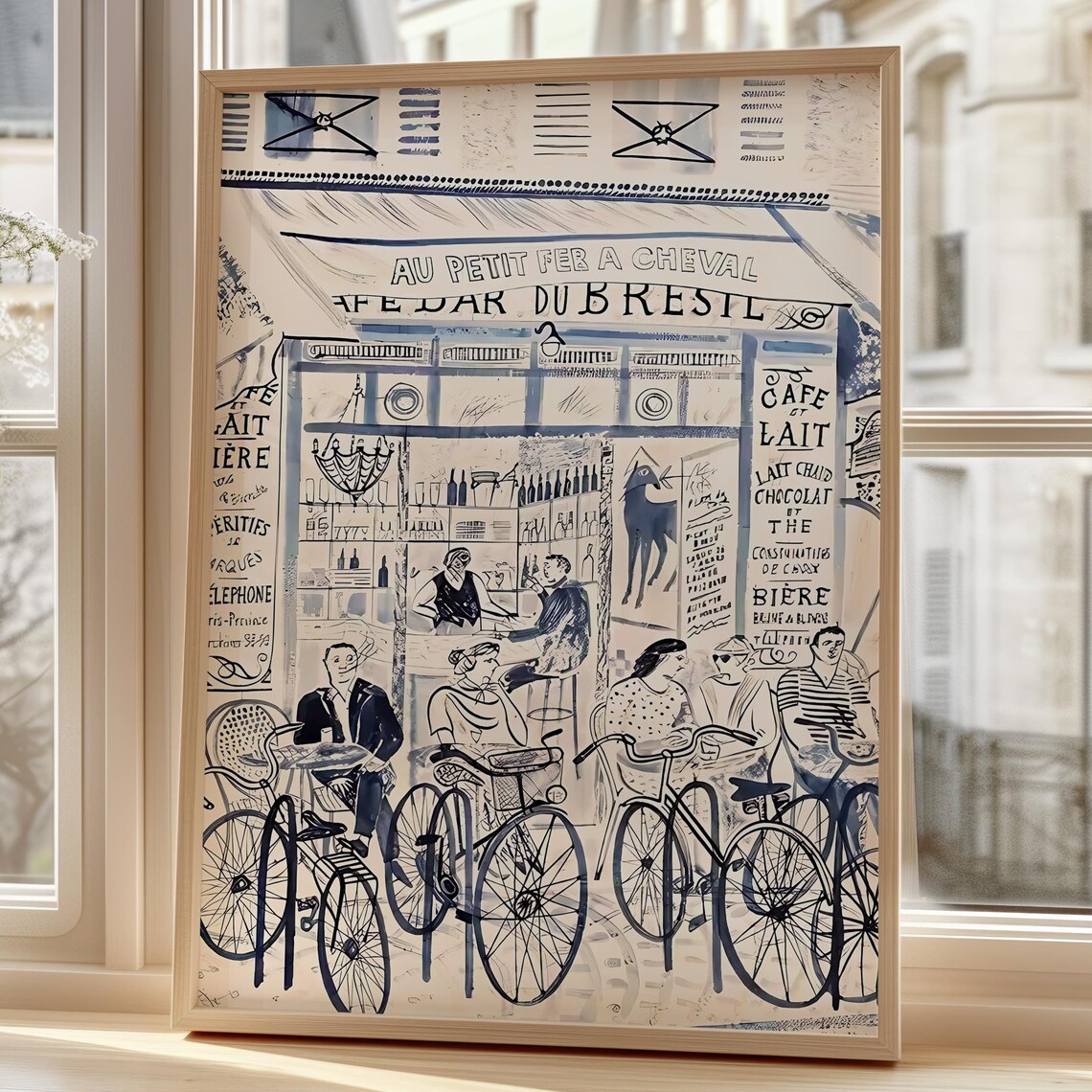 French Cafe Watercolor French Kitchen Art Print - Image 2