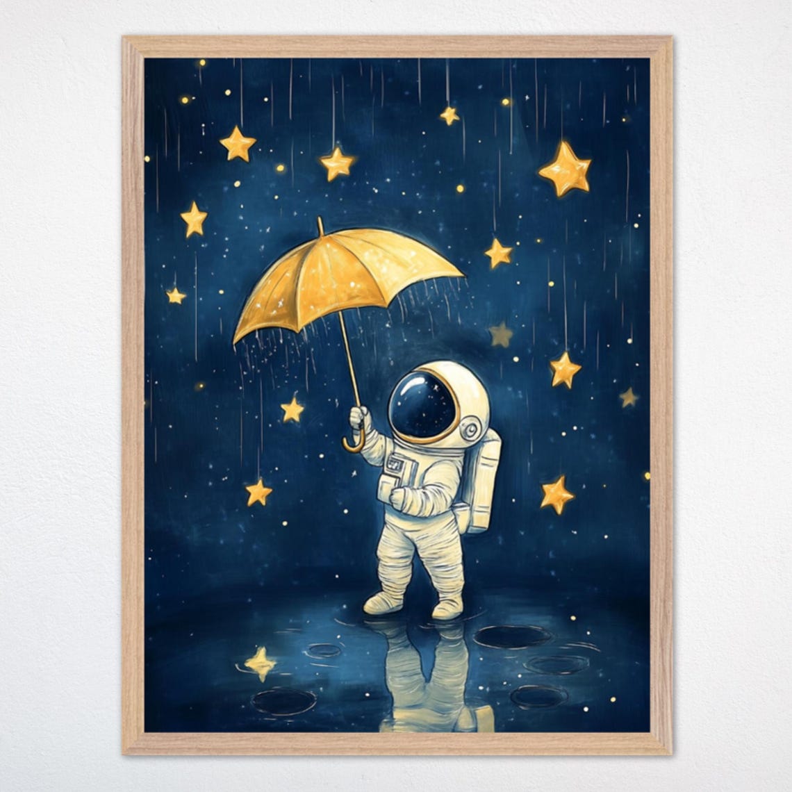 Astronaut Nursery Art Star Trail Journey Kids Room Decor