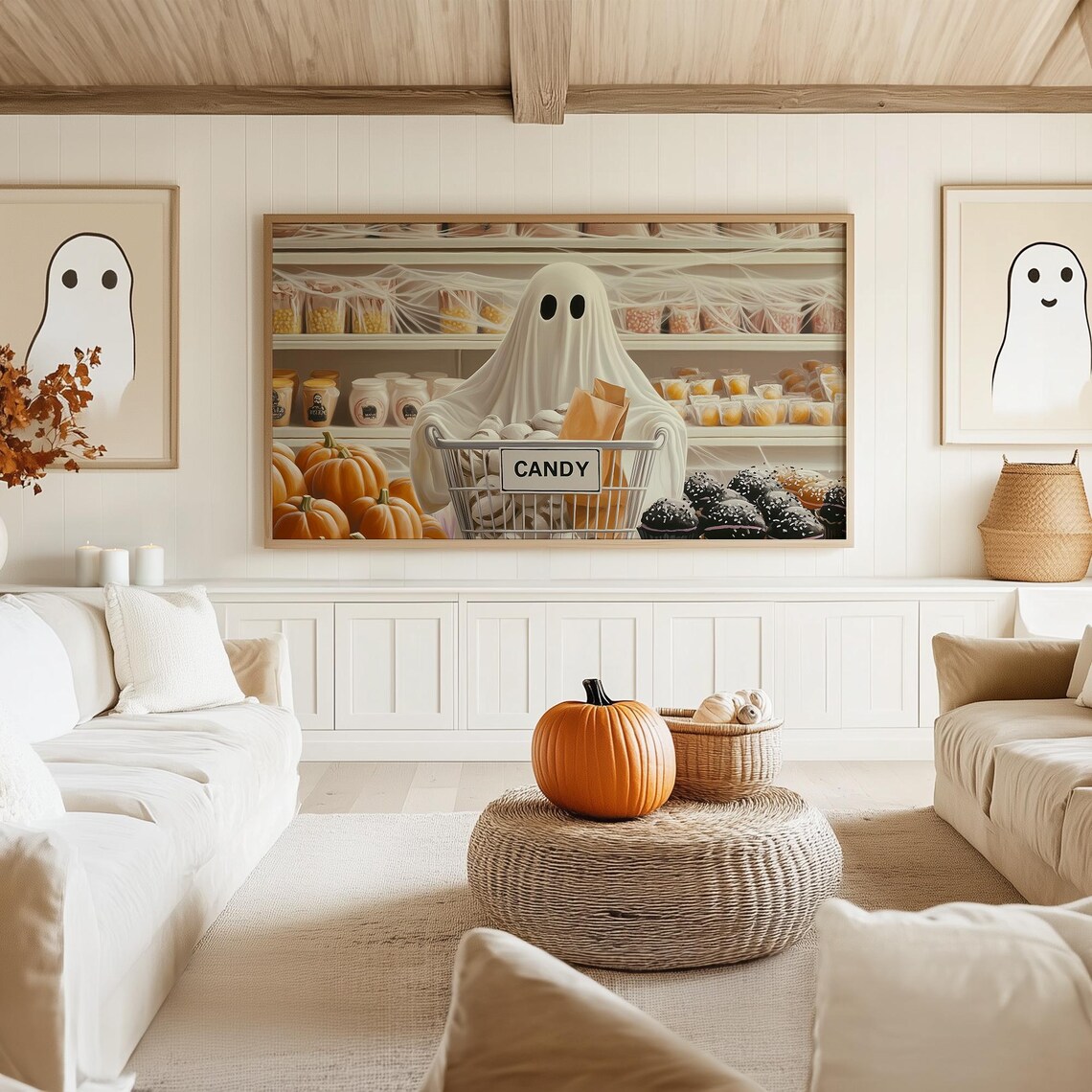 Halloween Ghost Art Print, Whimsical Farmhouse Decor - Image 5