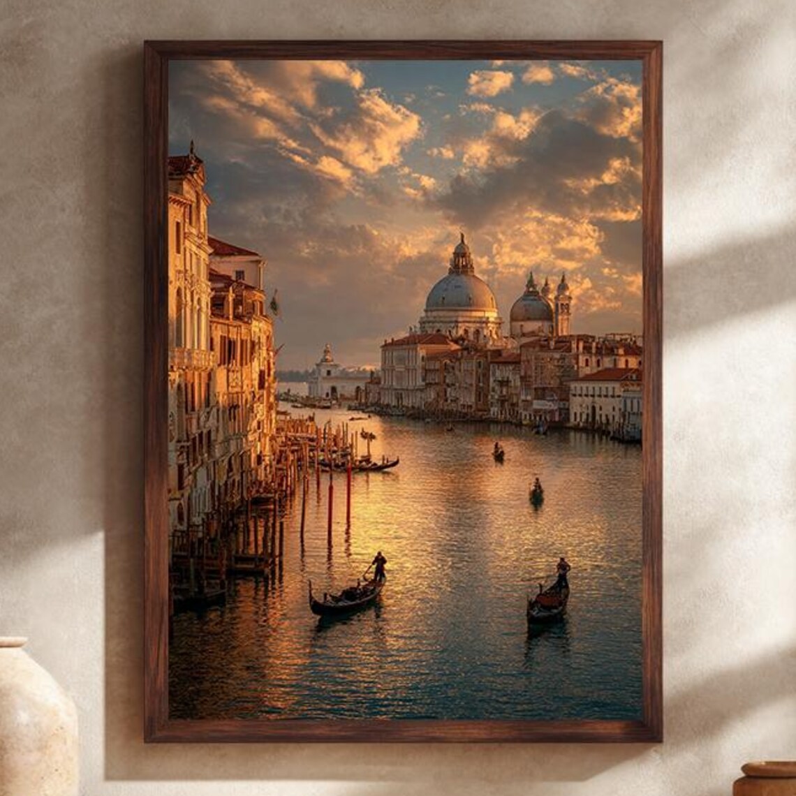 Venice Grand Canal Sunset Art Print, Italian Cityscape