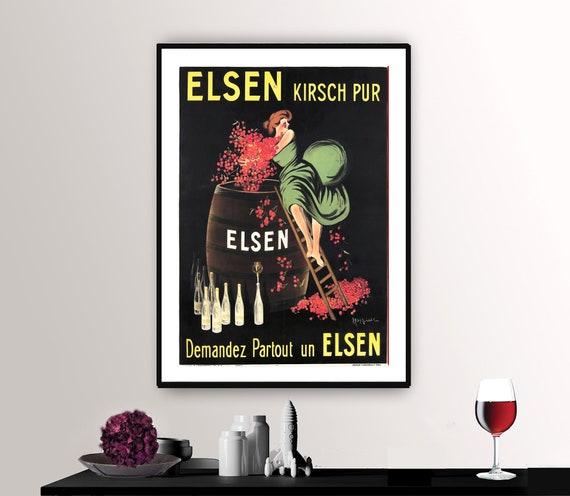 Elsen Kirsch Pur Vintage Fooddrink Poster By Leonetto Cappiello Poster Paper Or Print Gift Idea Wall Decor