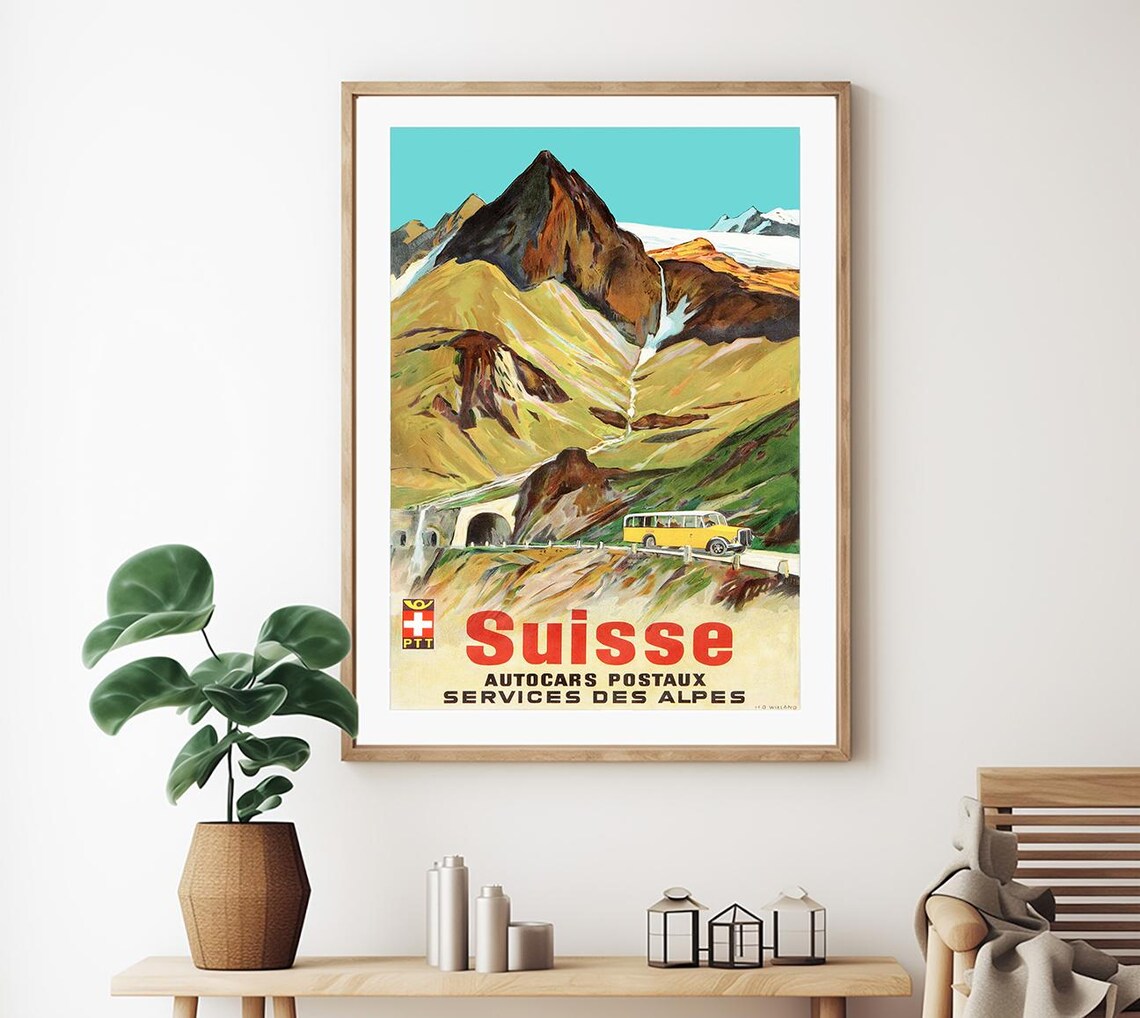Suisse Autocars Postaux Services Des Alpes Travel Poster - Image 2