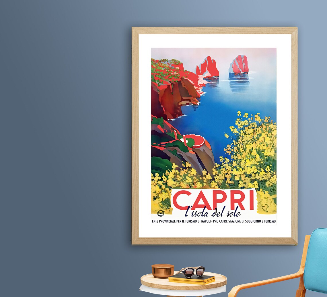 Capri Italy Vintage Travel Poster, Italian Island Art Print - Image 2
