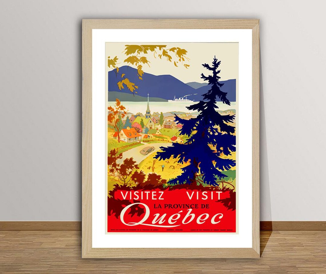Visitez La Province De Quebec, Vintage Travel Poster