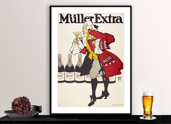 Mller Extra Vintage Fooddrink Poster Poster Print Or Print Gift Idea Wall Decor