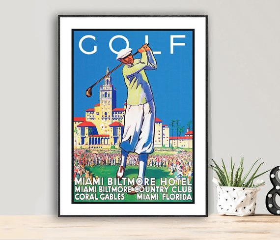 Golf Miami Vintage Sport Poster, Travel Poster