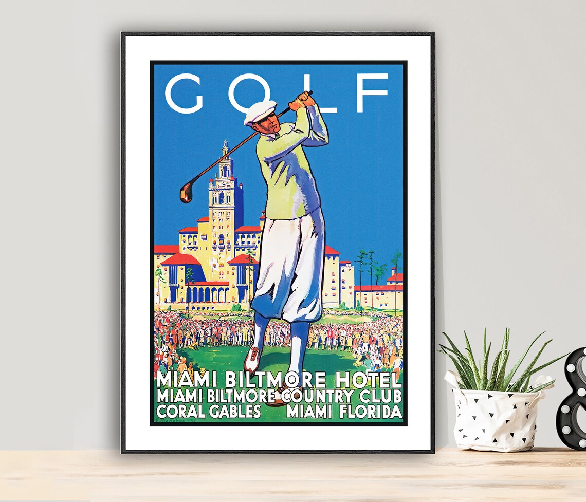 Golf Miami Vintage Sport Poster, Travel Poster