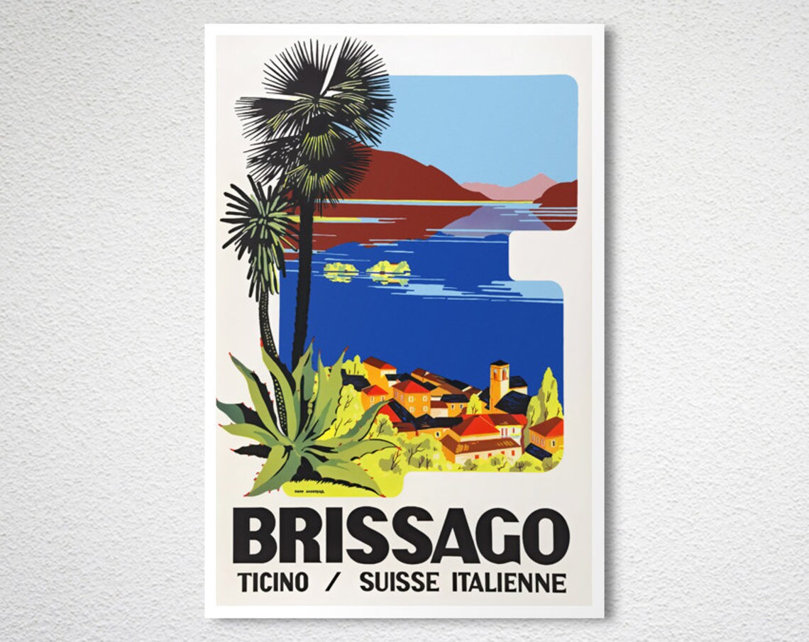 Brissago Ticino Suisse Italienne Travel Poster - Image 2
