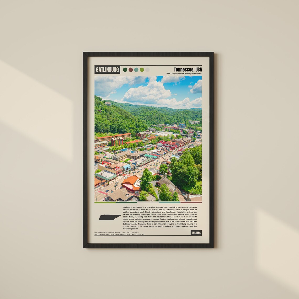Gatlinburg Tennessee Gateway to the Smoky Mountains Travel Poster
