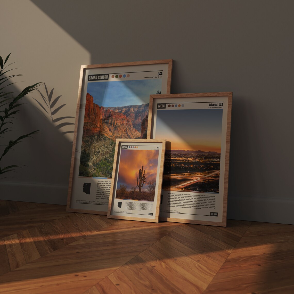 Mesa Arizona City Lights Dusk Panorama with Highway Glow Poster - Image 4