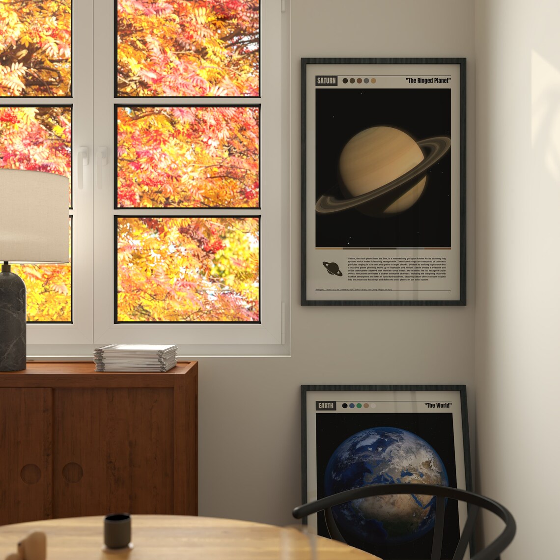 Saturn Poster, Outer Space Planet Wall Art Print - Image 3