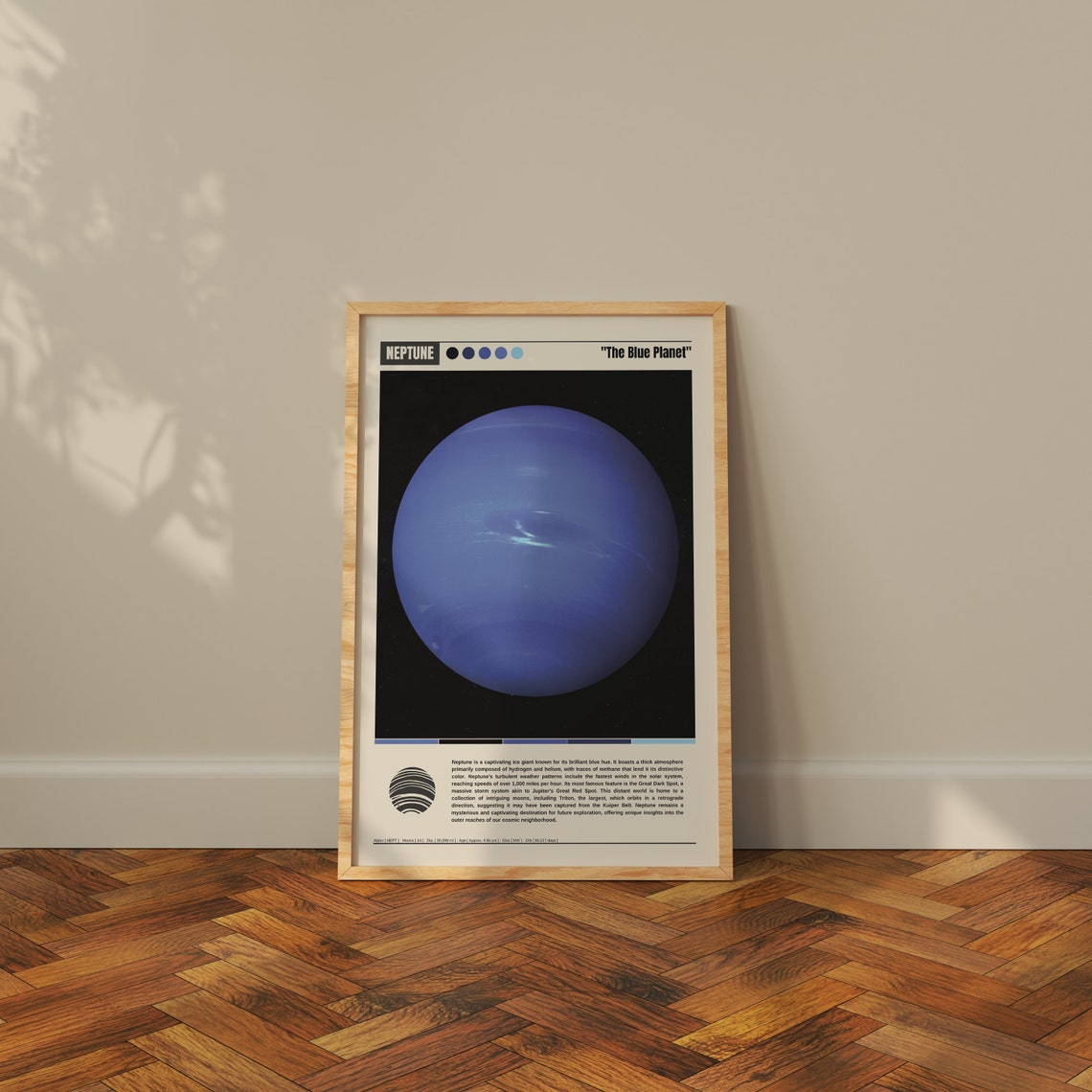 Neptune The Blue Planet Ice Giant Full Disc Space Photo Poster - Image 3