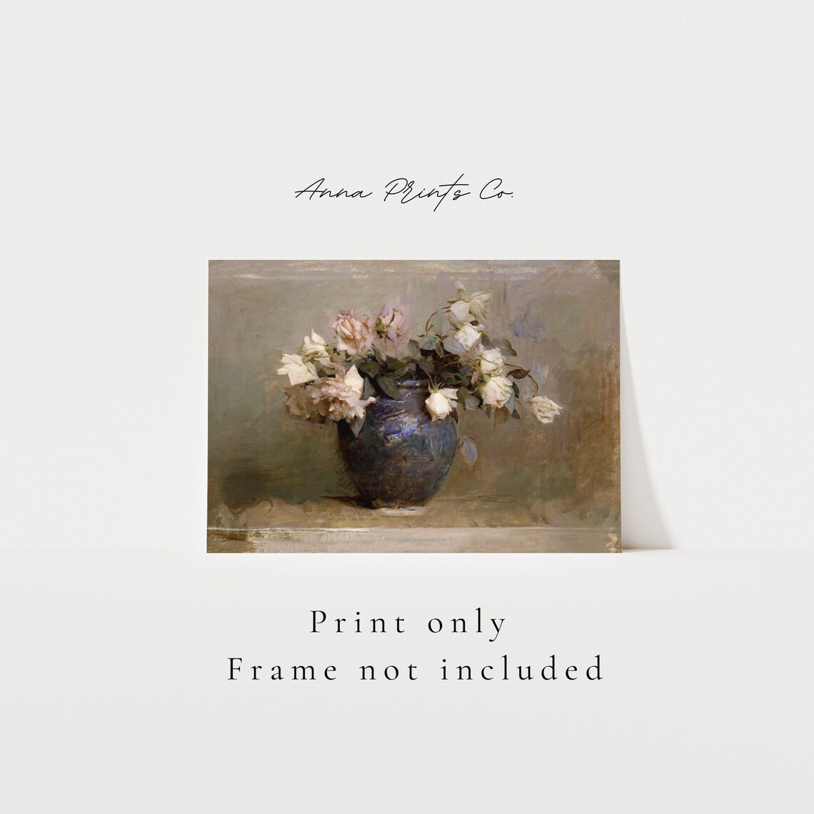 Vintage Roses Still Life Art Print, Cottage Farmhouse - Image 3