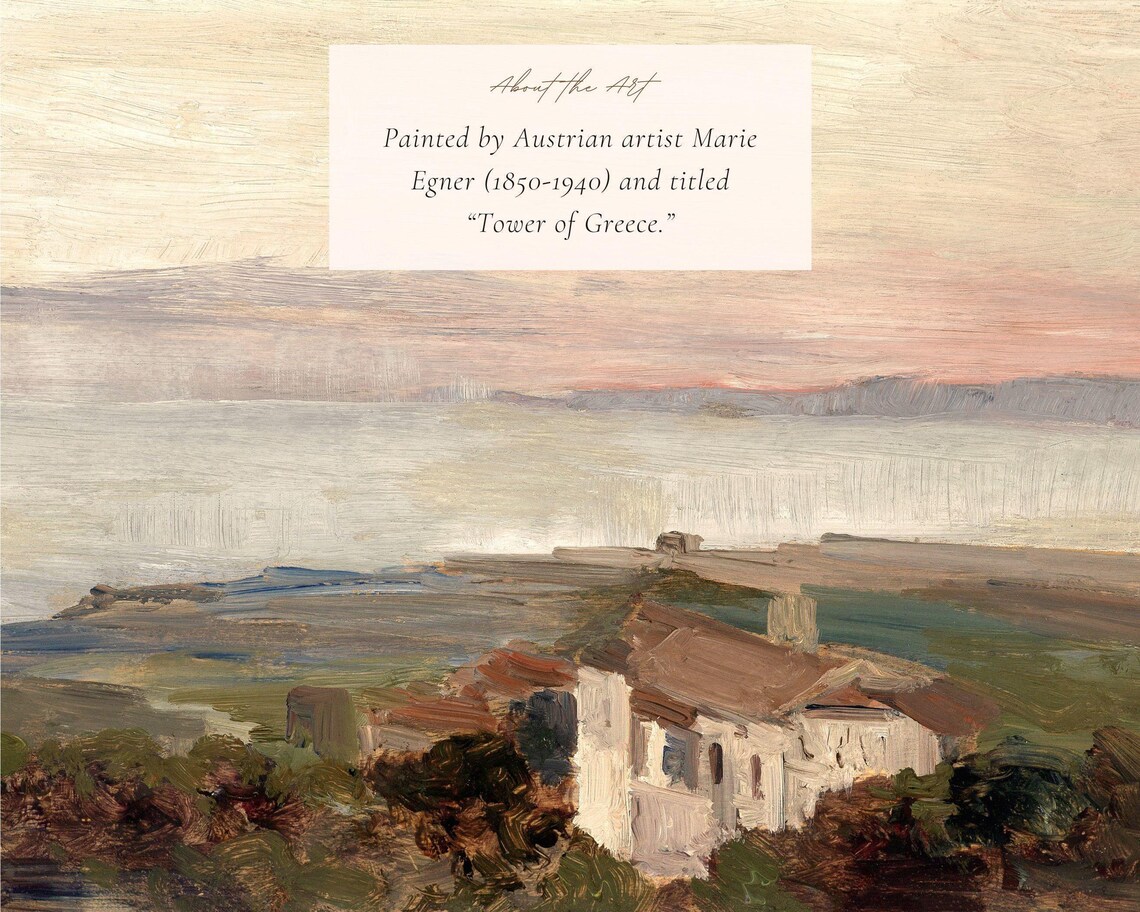 Vintage Mediterranean Coast, Greek Town Art Print - Image 2