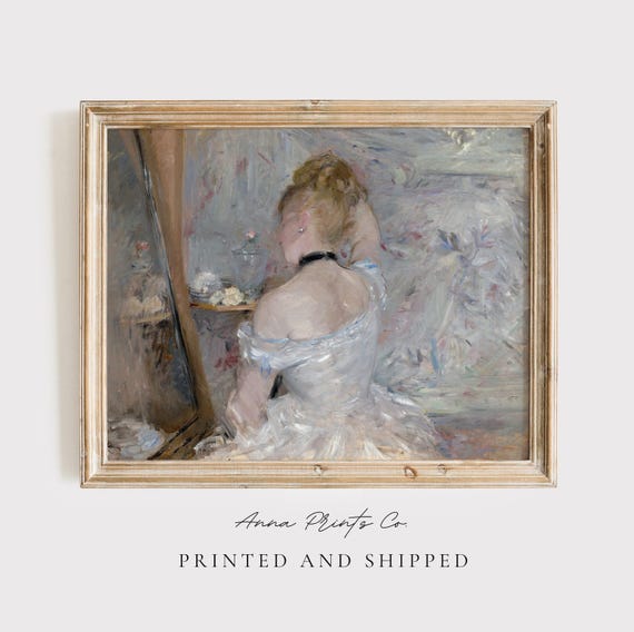Victorian Woman Portrait, Vintage Impressionist Art Print