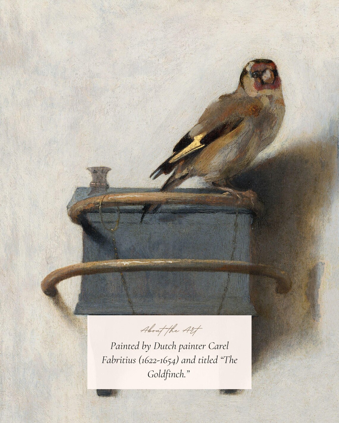 The Goldfinch Vintage Bird Painting Art Print - Image 2