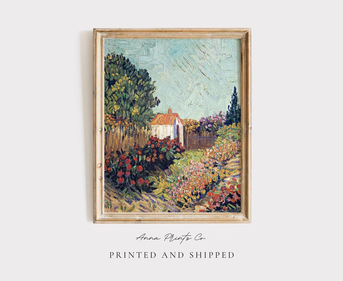 Garden Landscape Vintage Impressionist Art Print