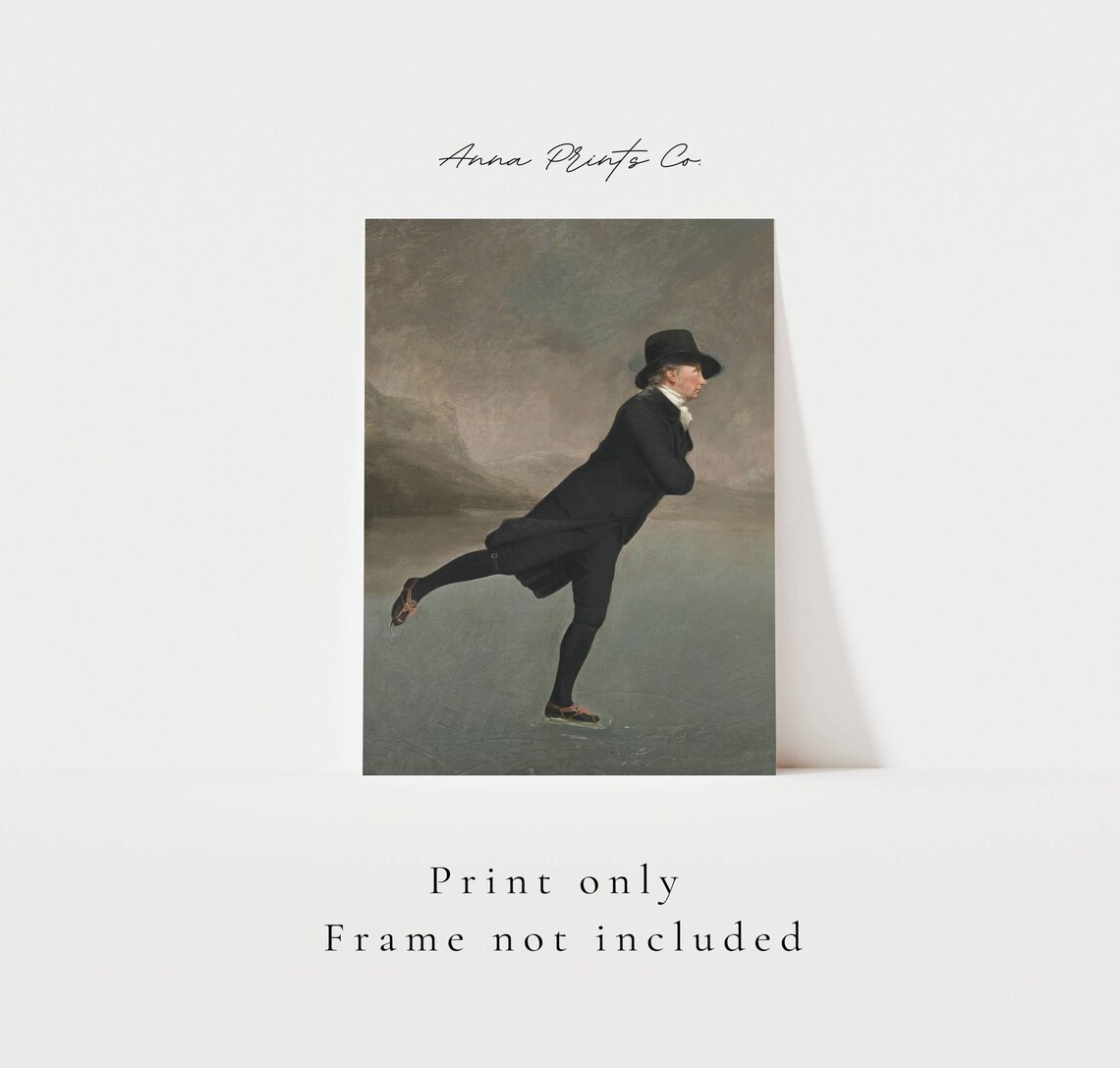 The Skating Minister Vintage Christmas Art Print - Image 3