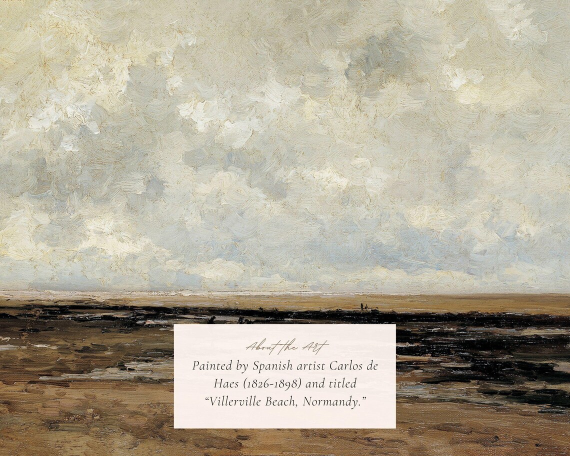 Vintage Beach Landscape Art Print, Coastal Seascape - Image 2