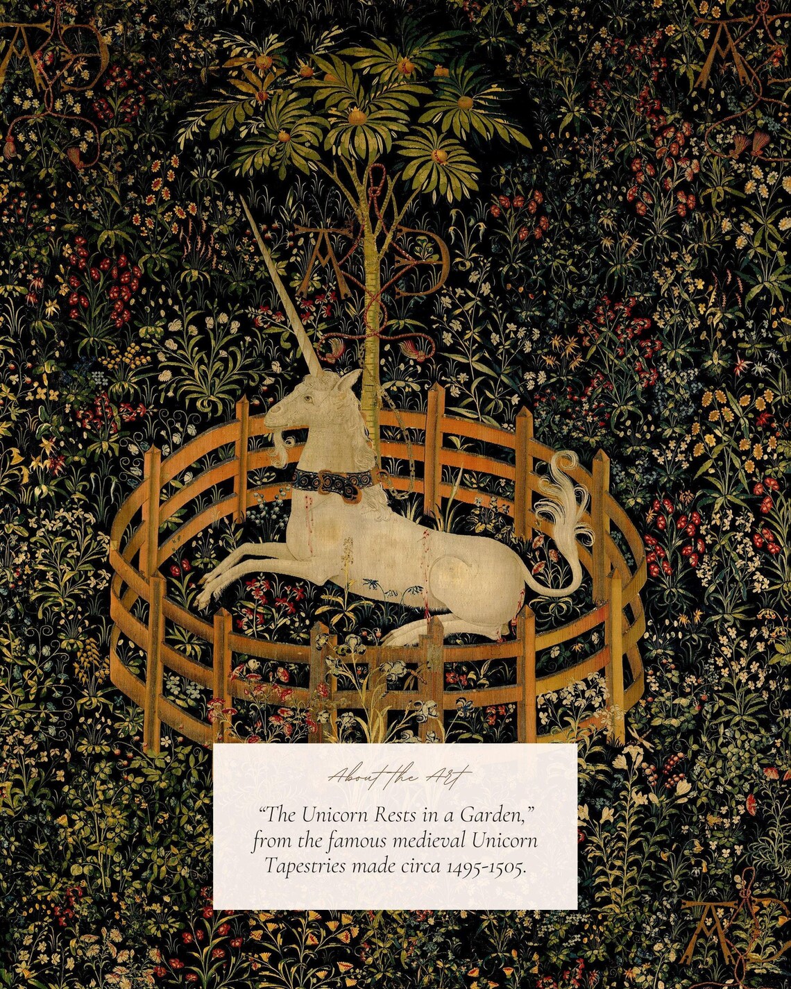 Medieval Unicorn Tapestries Reproduction Art Print - Image 2