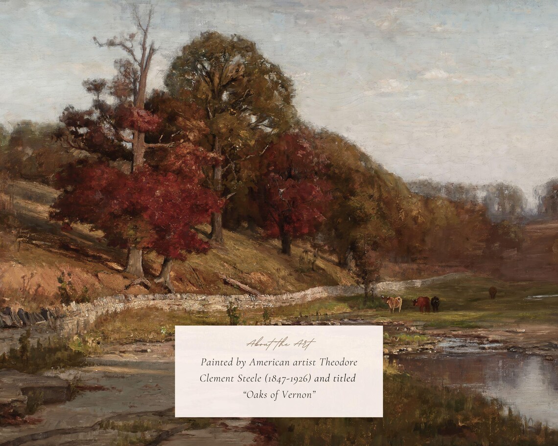 Rustic Autumn Landscape Art Print, Victorian Style - Image 2