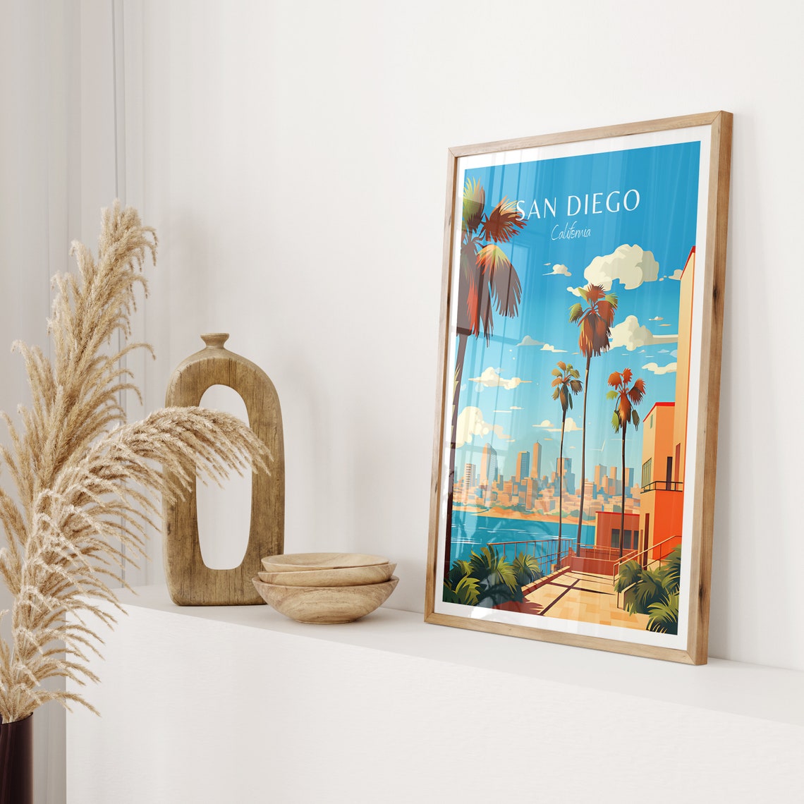 San Diego Travel Poster Usa Poster San Diego Vintage Poster Travel Poster San Diego Retro Poster San Diego Travel Gift Wall Art Print - Image 2