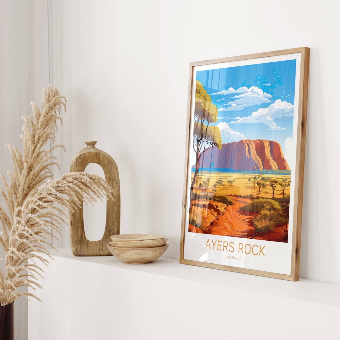 Ayers Rock Australia Uluru Red Desert Landscape Vista Poster - Image 2