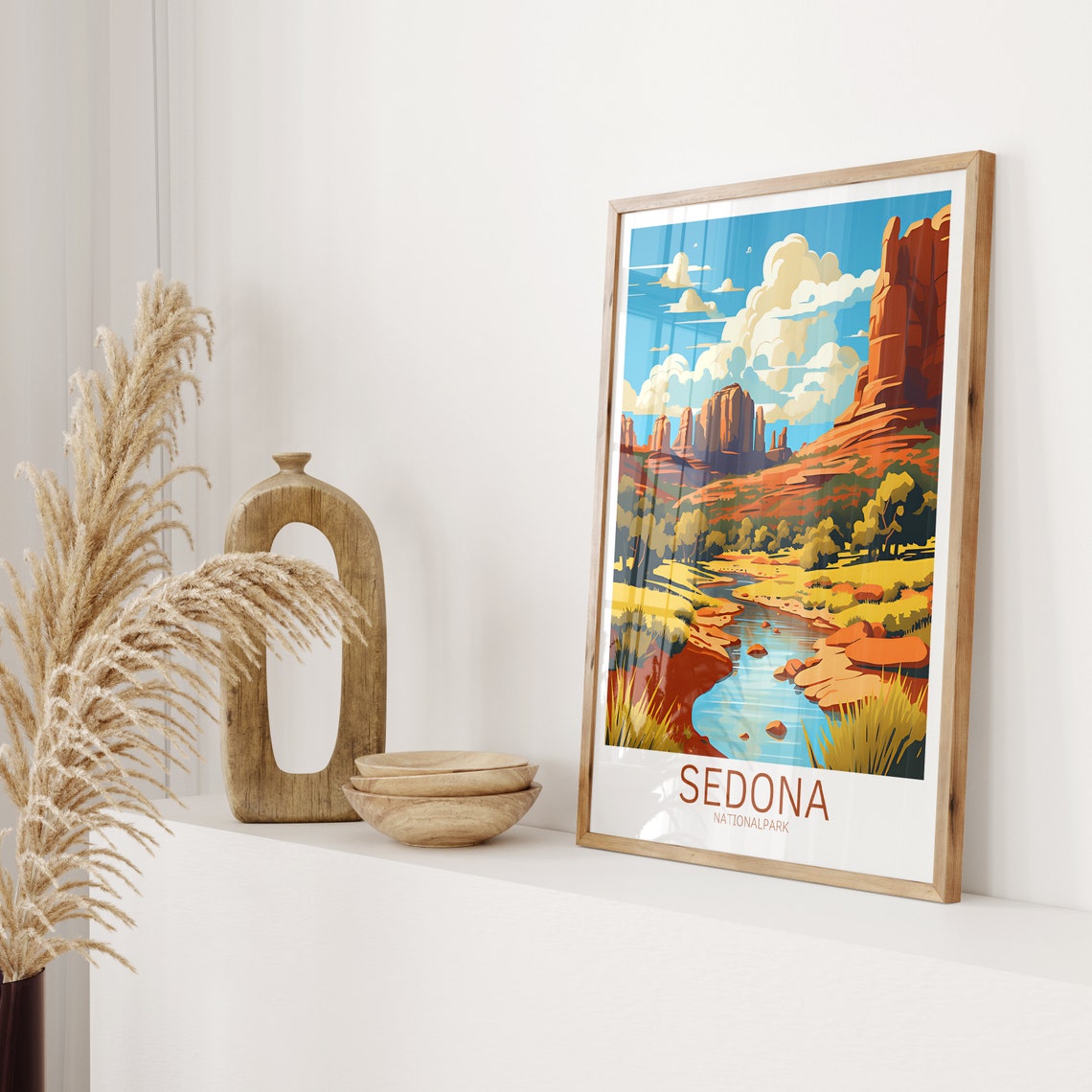 Sedona Travel Poster National Park Poster Sedona Vintage Poster Travel Poster Sedona Retro Poster National Park Travel Gift Wall Art - Image 2