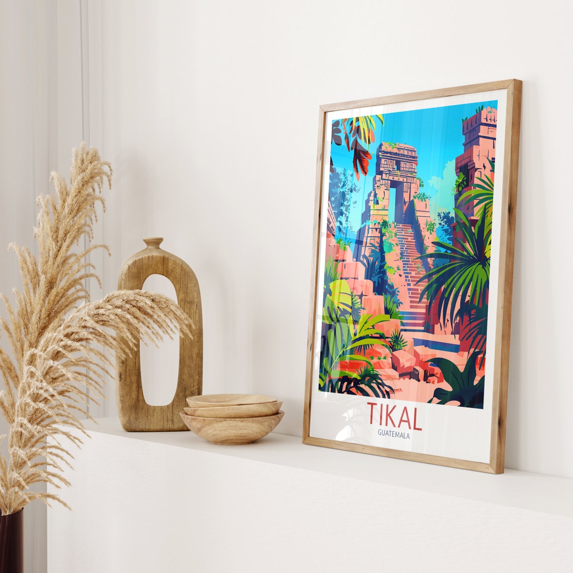Tikal Guatemala Ancient Maya Stone Temple in the Jungle Poster - Image 2